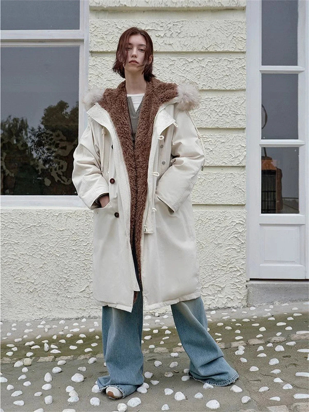 Fireladyfur Manchester City Old Stories II down parka side view