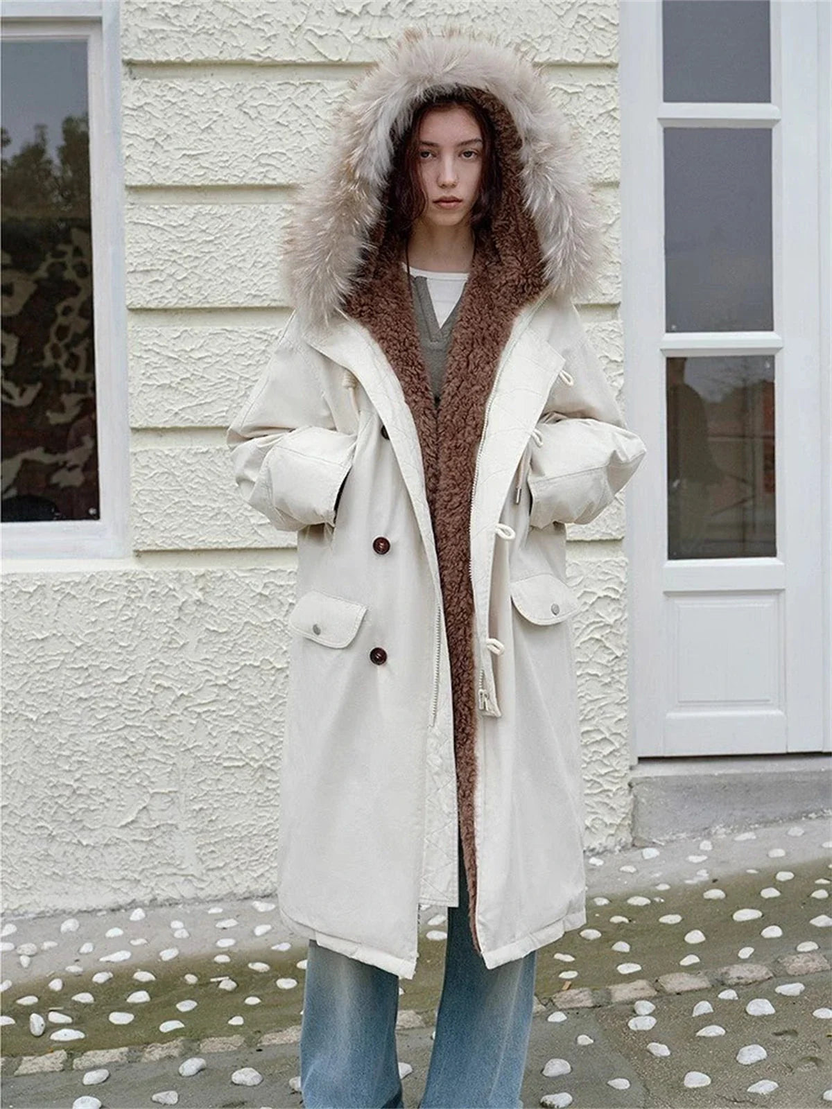 Fireladyfur Manchester City Old Stories II down parka back view