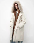 Fireladyfur Manchester City Old Stories II off-white parka outfit view