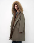 Fireladyfur Manchester City Old Stories II off-white parka walking view