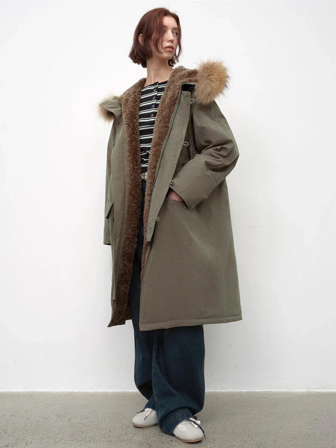 Fireladyfur Manchester City Old Stories II off-white parka sleeve detail