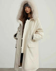 Fireladyfur Manchester City old story off white hooded down parka front view