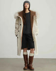 Fireladyfur Manchester City old story hooded parka profile view