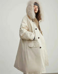 Fireladyfur Manchester City old story hooded parka rear profile view
