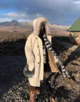 Fireladyfur Manchester City old story hooded parka full length styling