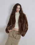 Margaret mid - century style contrasting color Rex rabbit coat - variant_title