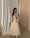 Margaret mid - century style contrasting color Rex rabbit coat - variant_title
