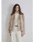 Margaret mid - century style contrasting color Rex rabbit coat - variant_title