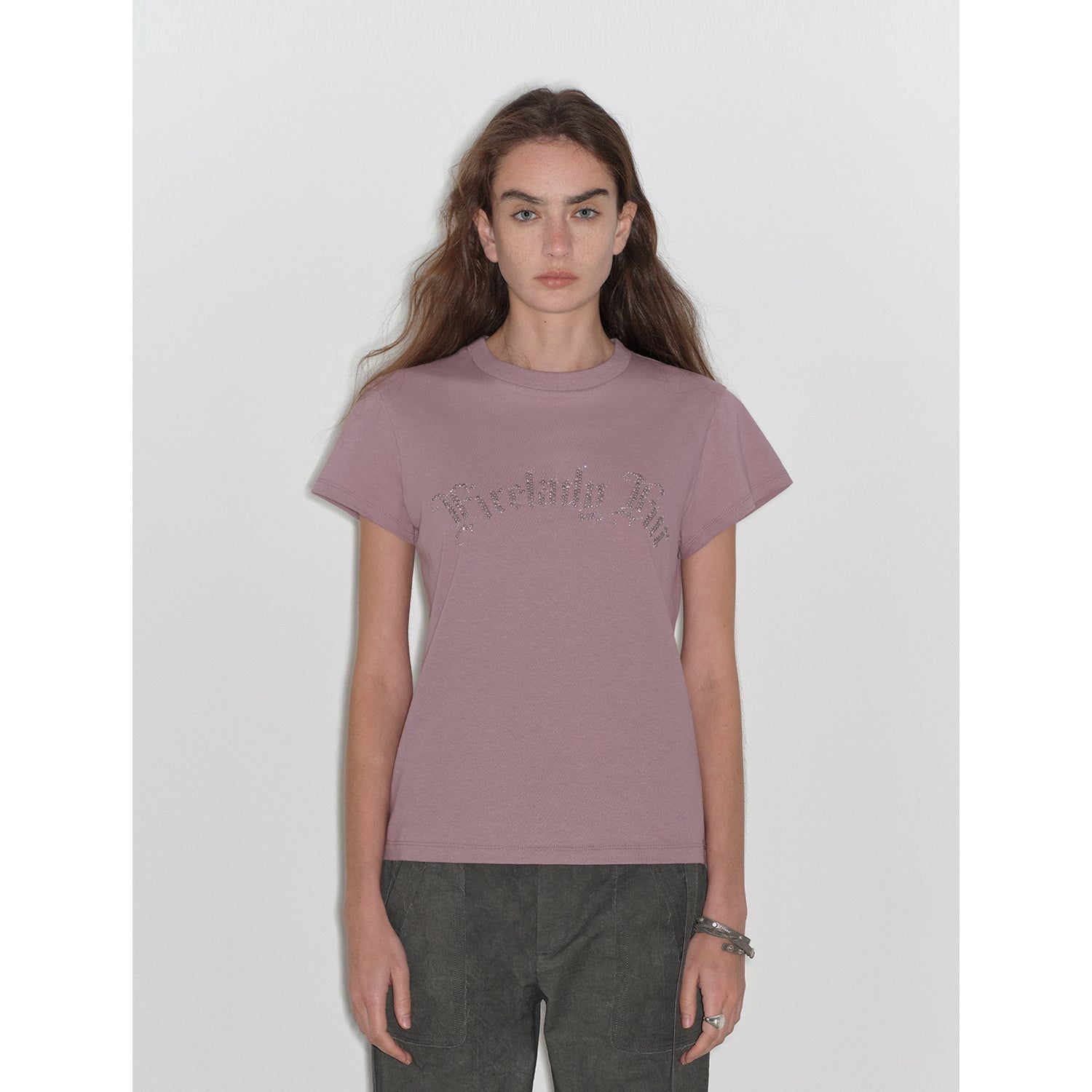 "May Time" luxury brand same version 3D long - staple cotton slightly waist rivet T-shirt - variant_title