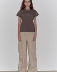 "May Time" luxury brand same version 3D long - staple cotton slightly waist rivet T-shirt - variant_title