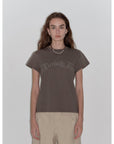"May Time" luxury brand same version 3D long - staple cotton slightly waist rivet T-shirt - variant_title