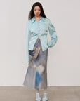 "Mercerized Spring Shadow" Acetate Shirt Women's Hollow String Pleated Slimming Long Sleeve Shirt - variant_title