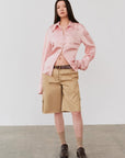 "Mercerized Spring Shadow" Acetate Shirt Women's Hollow String Pleated Slimming Long Sleeve Shirt - variant_title