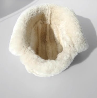 Merino wool warm earmuffs genuine leather suede aviator hat - variant_title