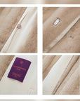 Meteor Variations mink coat buttons, lining and Kopenhagen Fur label details