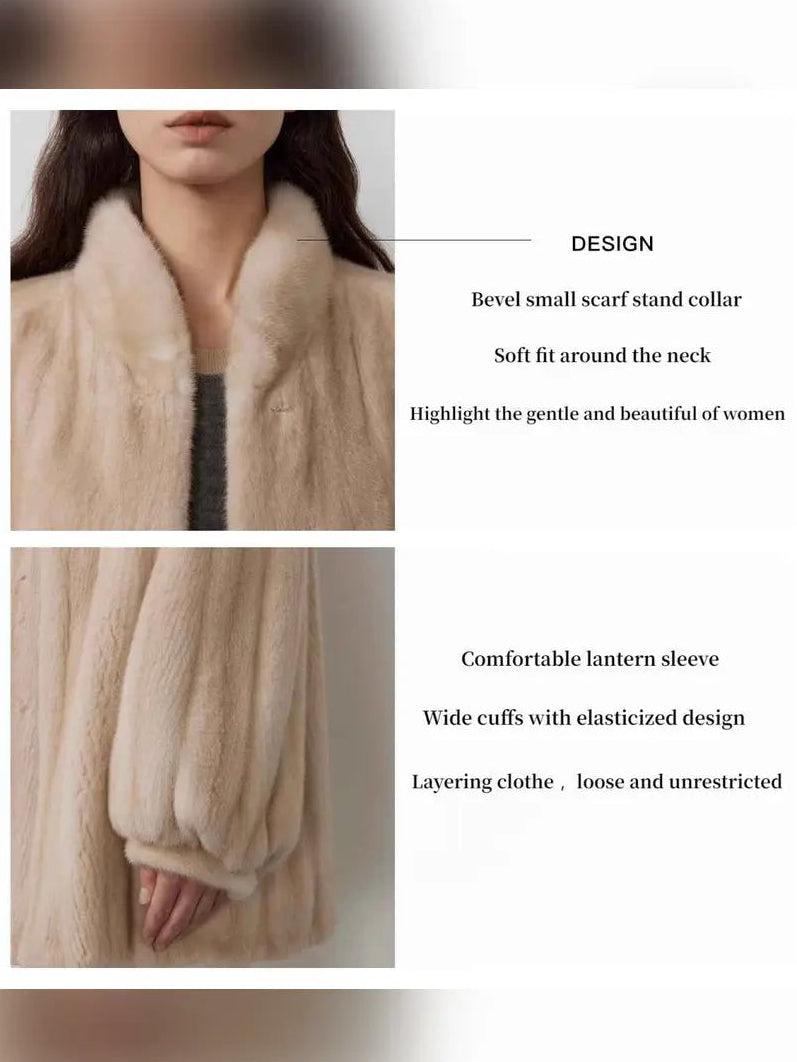 Meteor Variations mink coat collar, sleeve and silhouette design details