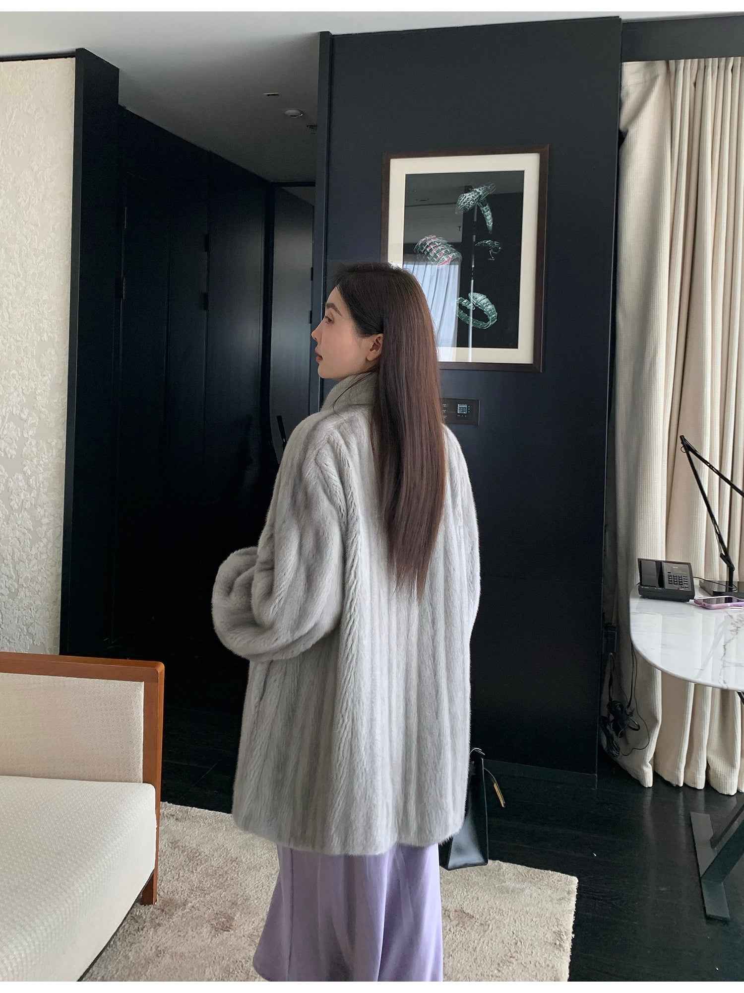 Meteor Variations Sable Fur Coat Women - variant_title