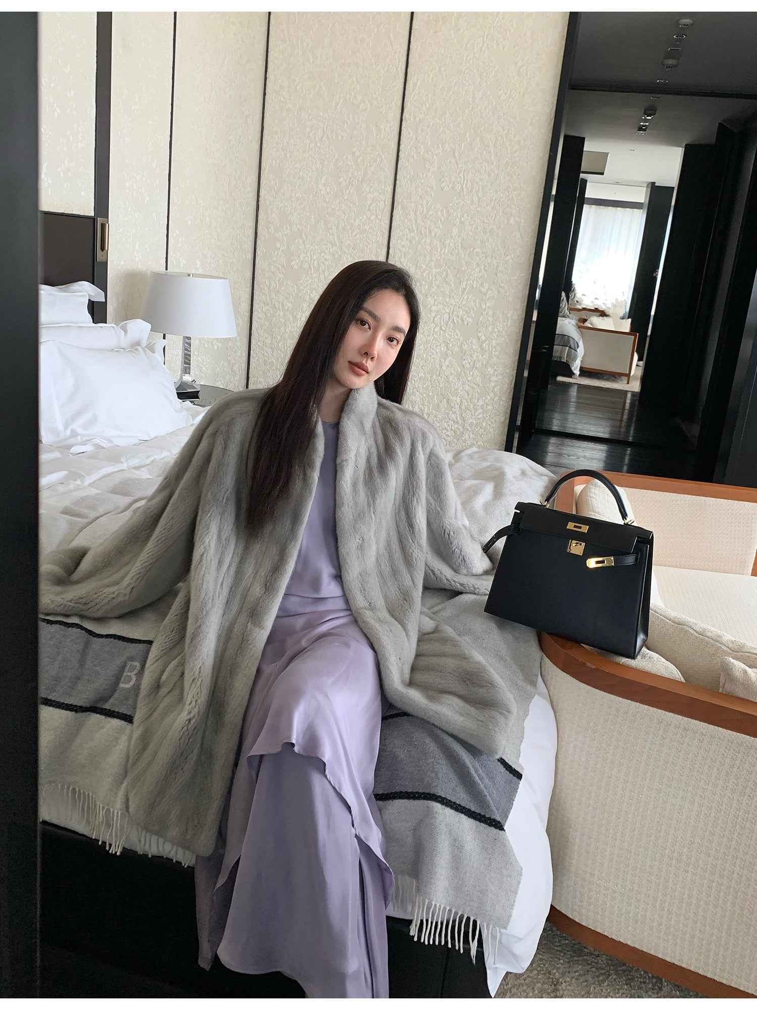 Meteor Variations Sable Fur Coat Women - variant_title