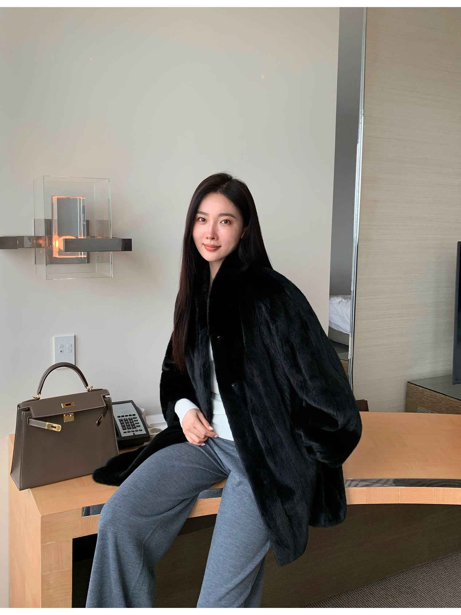 Meteor Variations Sable Fur Coat Women - variant_title