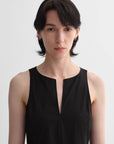 Micro - cocoon - shaped I - shaped pleated V - neck commuting slim - fitting split vest dress for women - variant_title