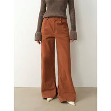 "Mid - Autumn Afternoon" Haute couture retro versatile straight - leg slightly flared wide - leg casual pants - variant_title