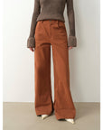 "Mid - Autumn Afternoon" Haute couture retro versatile straight - leg slightly flared wide - leg casual pants - variant_title