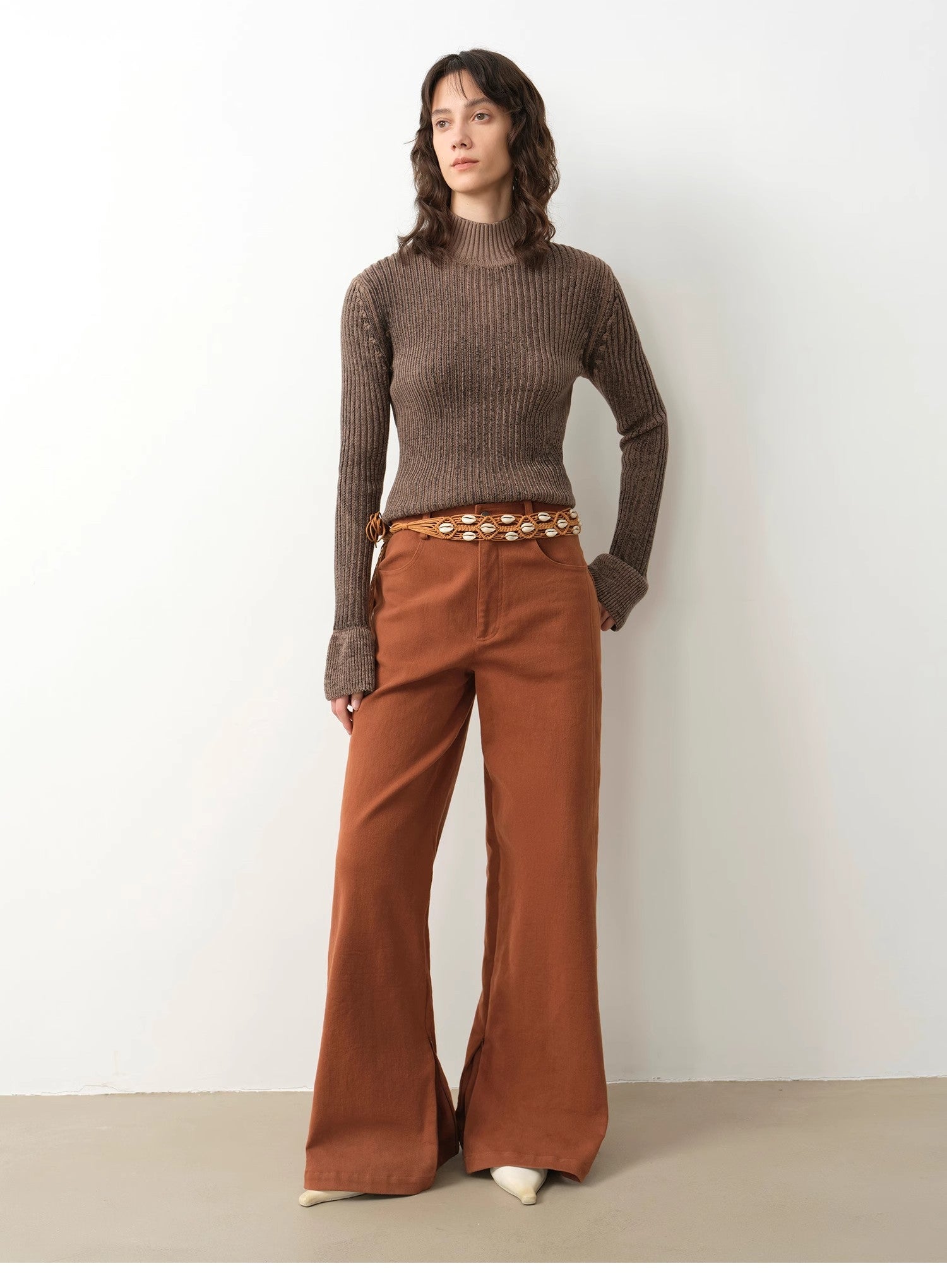 "Mid - Autumn Afternoon" Haute couture retro versatile straight - leg slightly flared wide - leg casual pants - variant_title