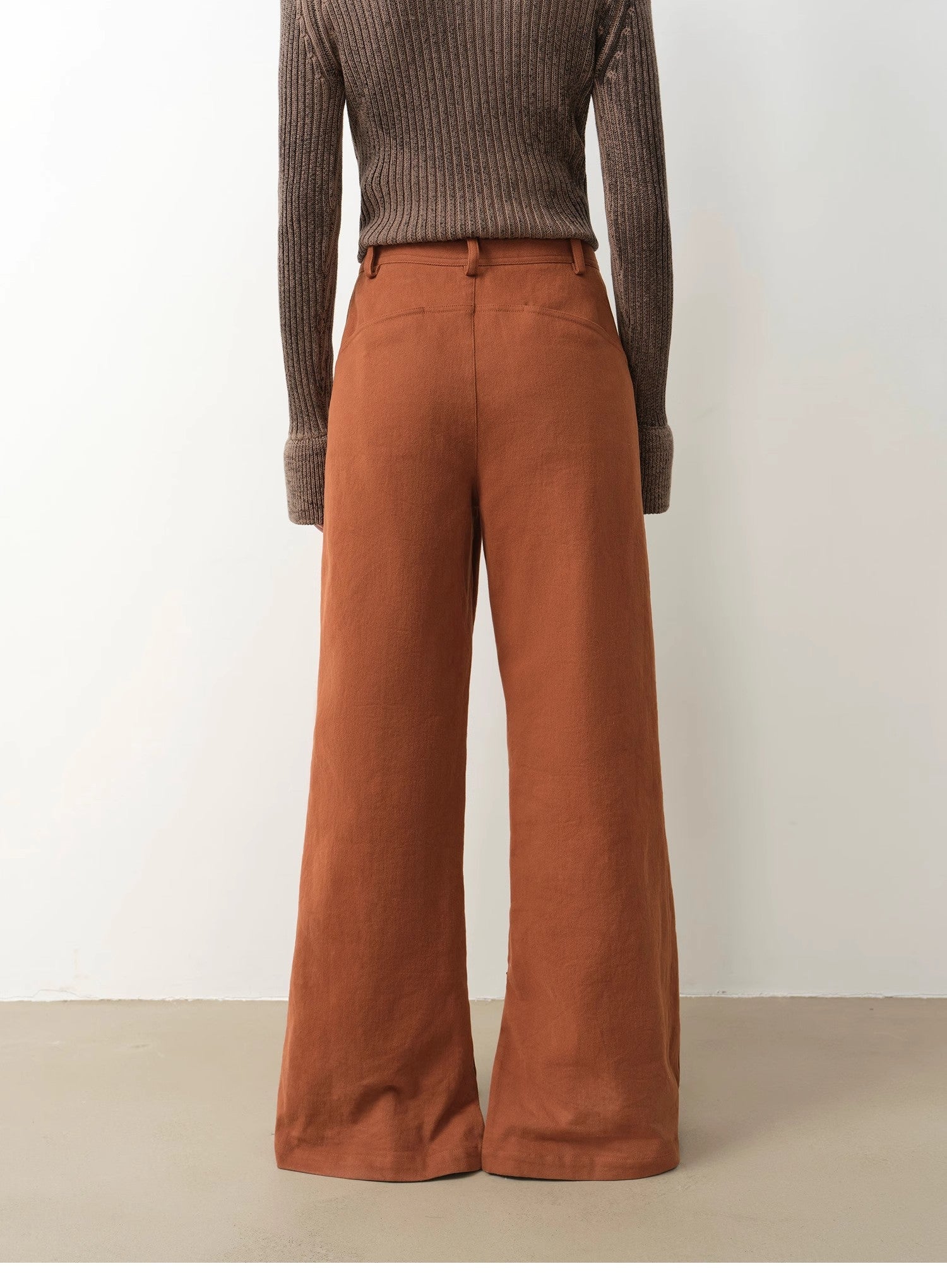 "Mid - Autumn Afternoon" Haute couture retro versatile straight - leg slightly flared wide - leg casual pants - variant_title