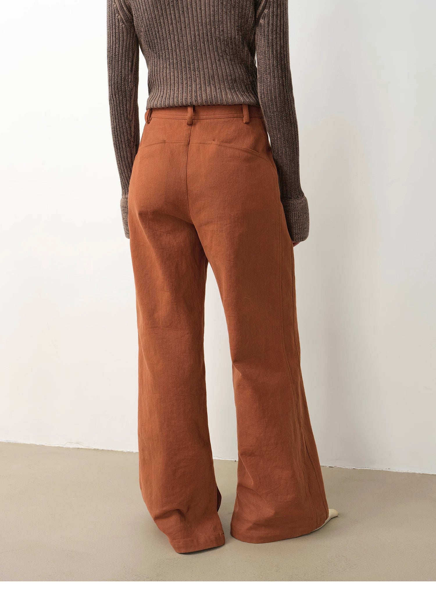 "Mid - Autumn Afternoon" Haute couture retro versatile straight - leg slightly flared wide - leg casual pants - variant_title
