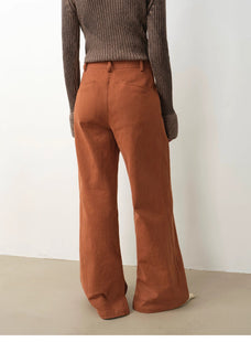 "Mid - Autumn Afternoon" Haute couture retro versatile straight - leg slightly flared wide - leg casual pants - variant_title