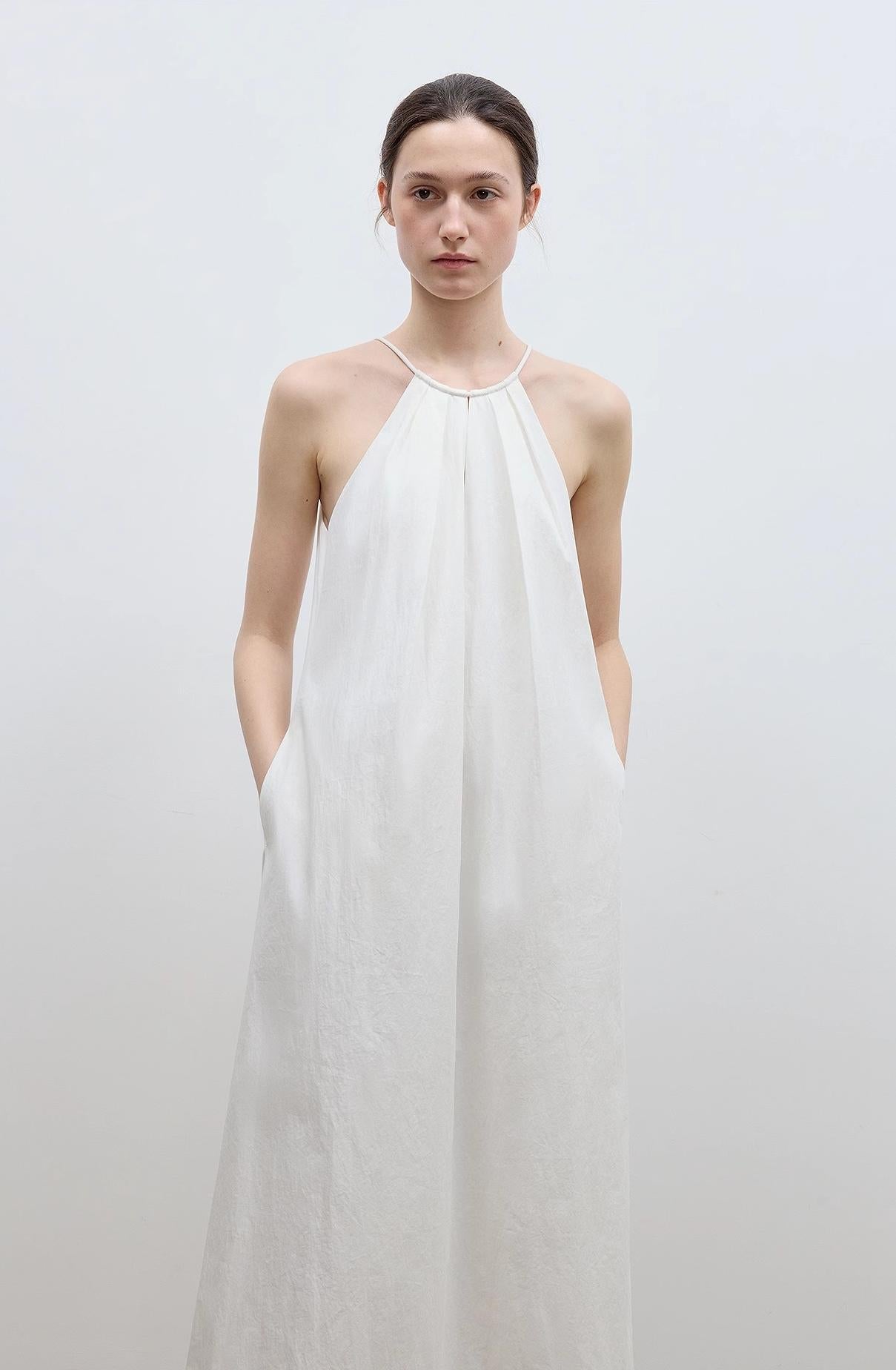 "Minimalist Rule" halter neck hollow design dress women's summer long dress - variant_title