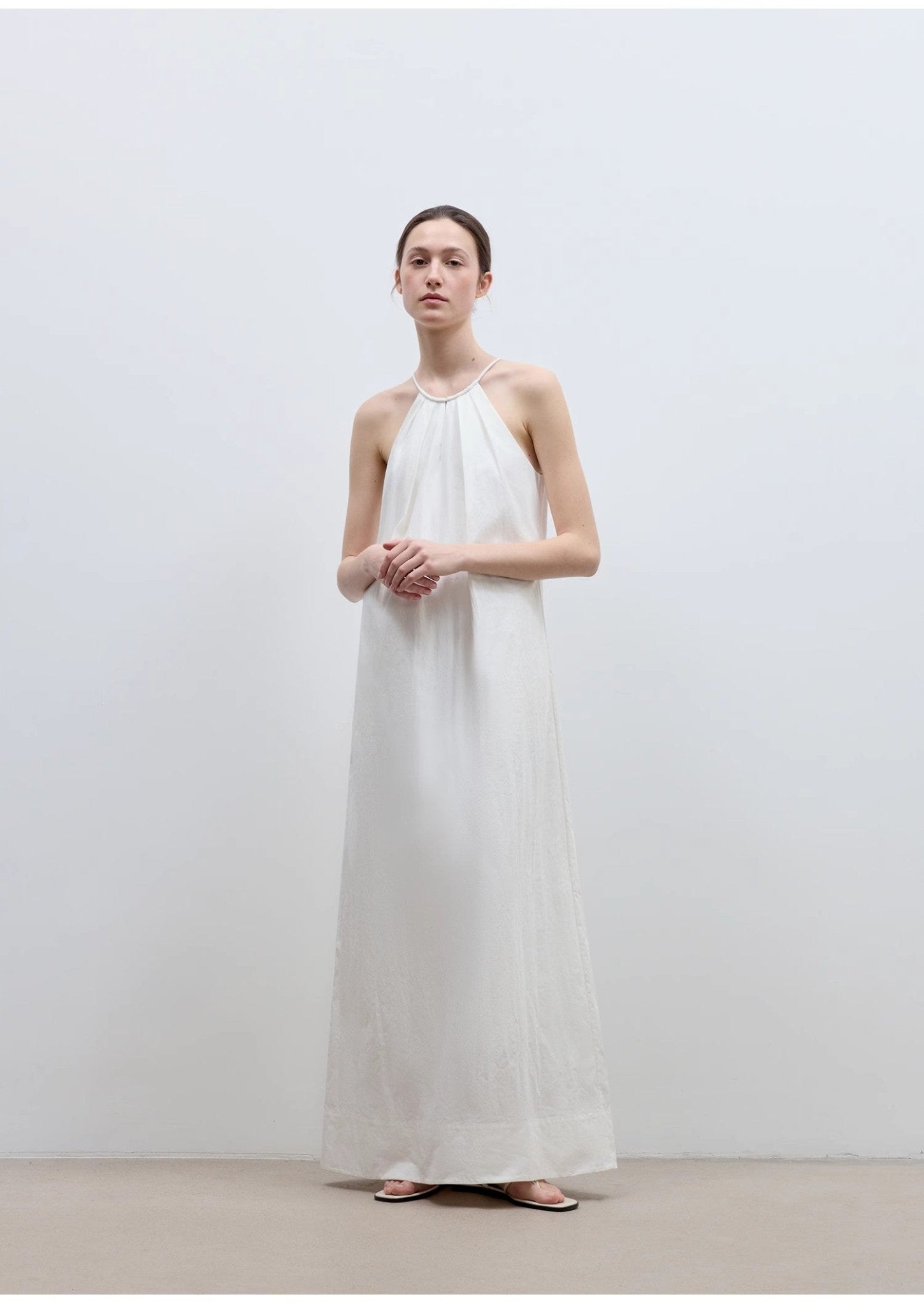 "Minimalist Rule" halter neck hollow design dress women's summer long dress - variant_title