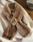 Mink fur flower fur scarf women's winter double - sided woven fur neck scarf - variant_title