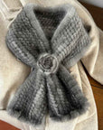 Mink fur flower fur scarf women's winter double - sided woven fur neck scarf - variant_title