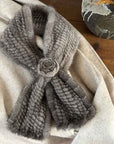 Mink fur flower fur scarf women's winter double - sided woven fur neck scarf - variant_title