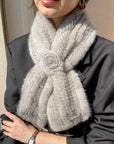 Mink fur flower fur scarf women's winter double - sided woven fur neck scarf - variant_title