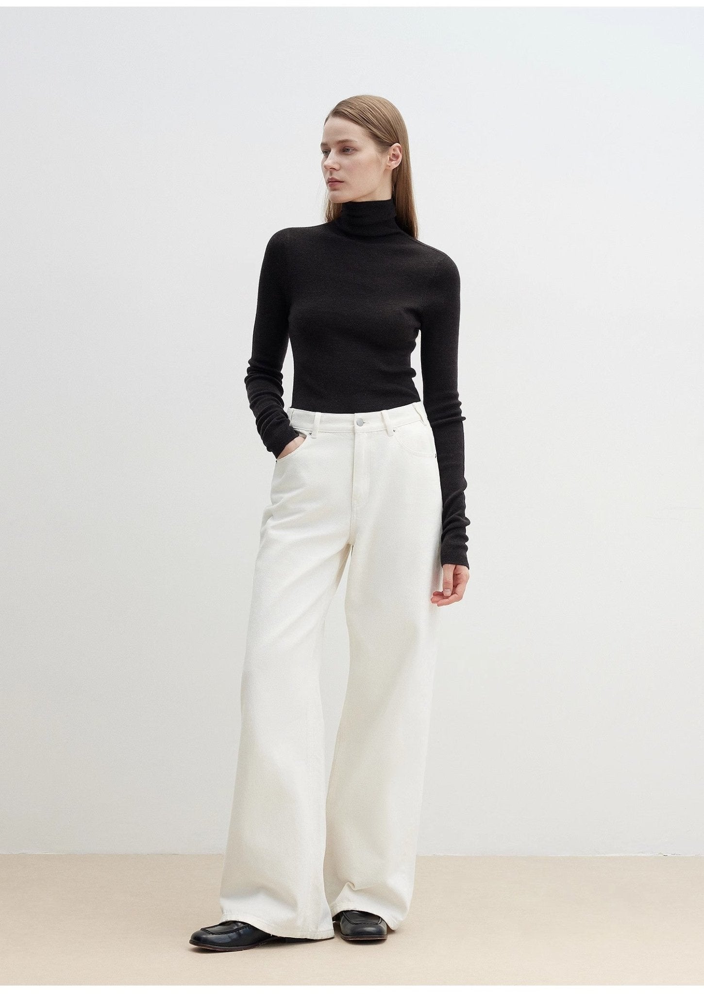 "Mint Flavor" High Waist Wide Leg Loose Washed Jeans Women - variant_title