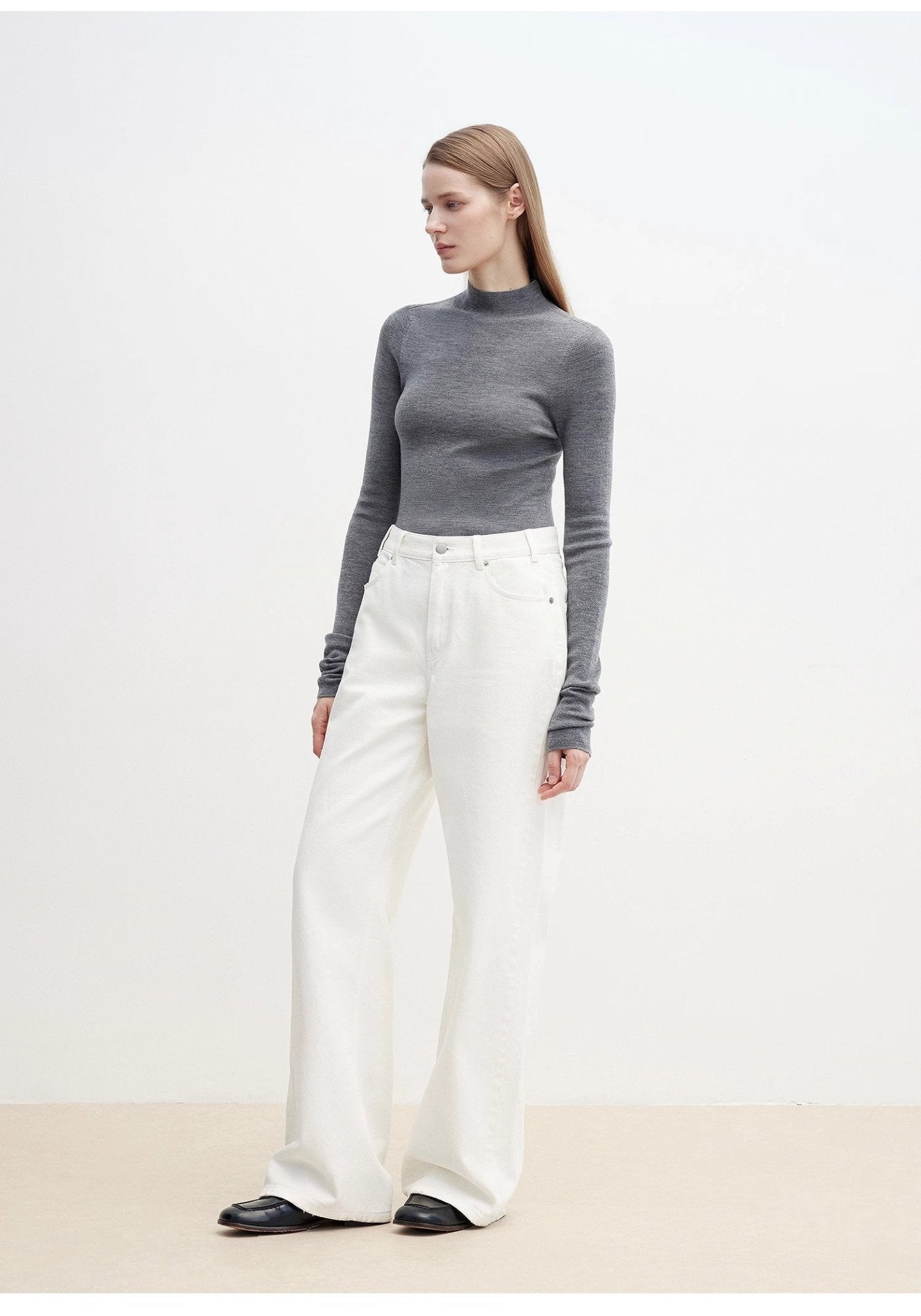 "Mint Flavor" High Waist Wide Leg Loose Washed Jeans Women - variant_title