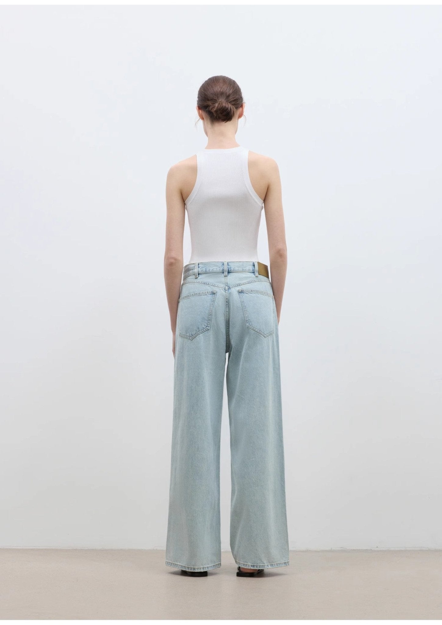 "Mint Flavor" High Waist Wide Leg Loose Washed Jeans Women - variant_title