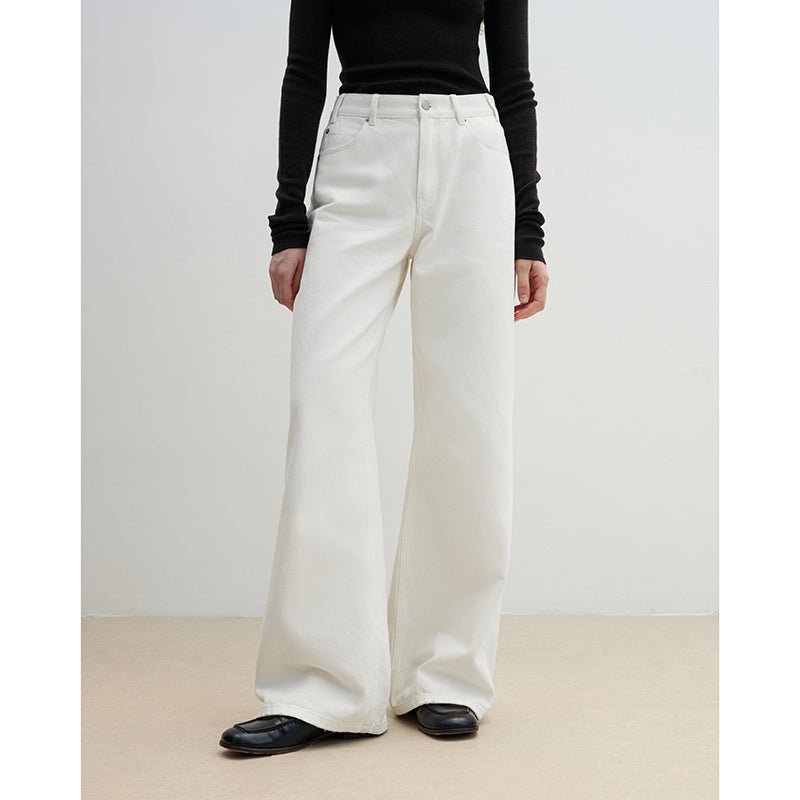 "Mint Flavor" High Waist Wide Leg Loose Washed Jeans Women - variant_title