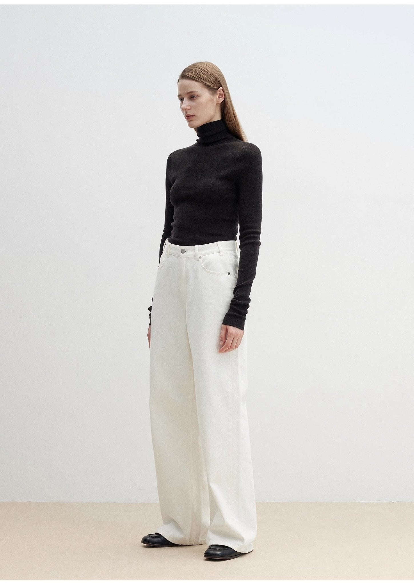 "Mint Flavor" High Waist Wide Leg Loose Washed Jeans Women - variant_title