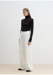 "Mint Flavor" High Waist Wide Leg Loose Washed Jeans Women - variant_title