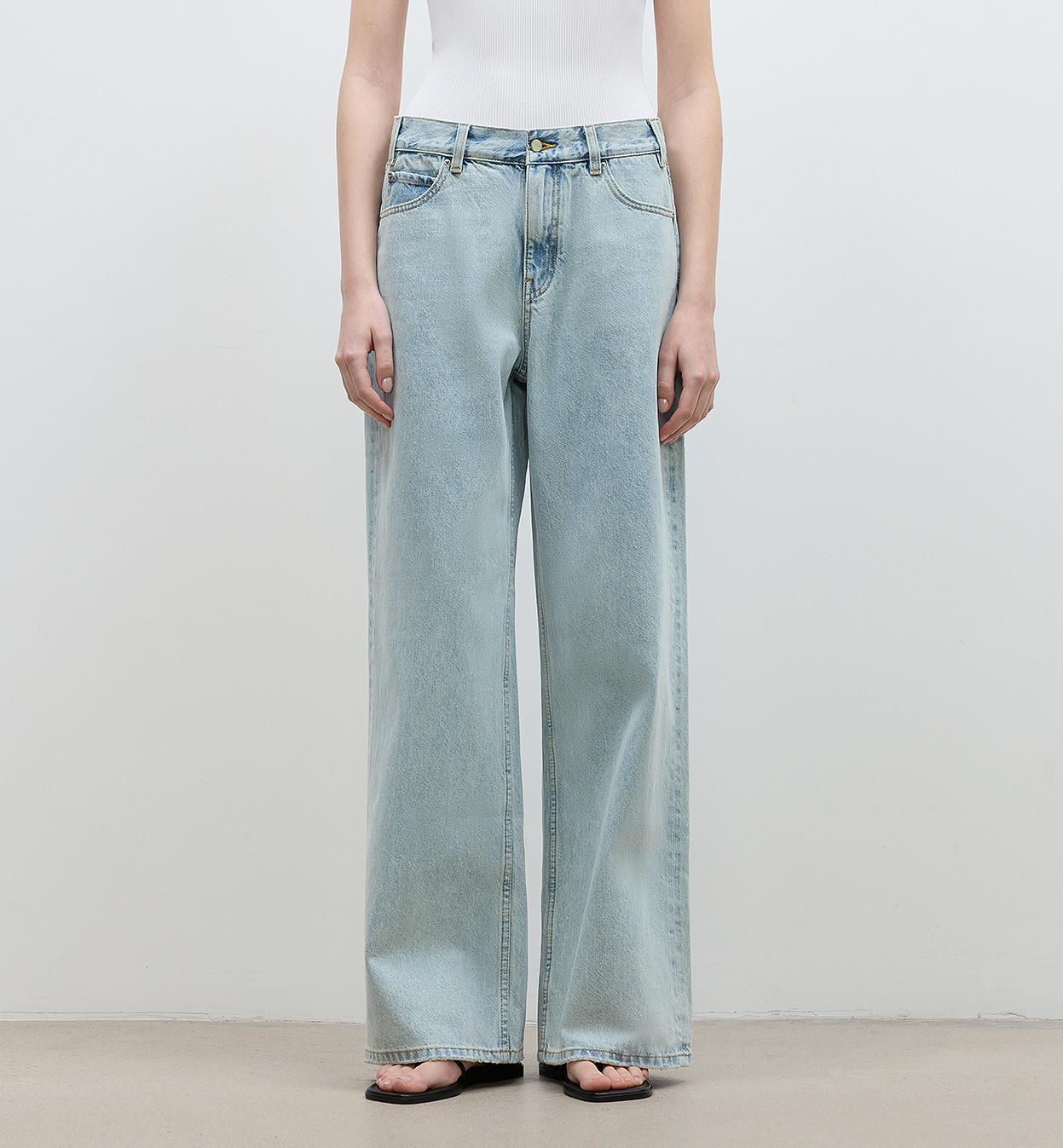 "Mint Flavor" High Waist Wide Leg Loose Washed Jeans Women - variant_title
