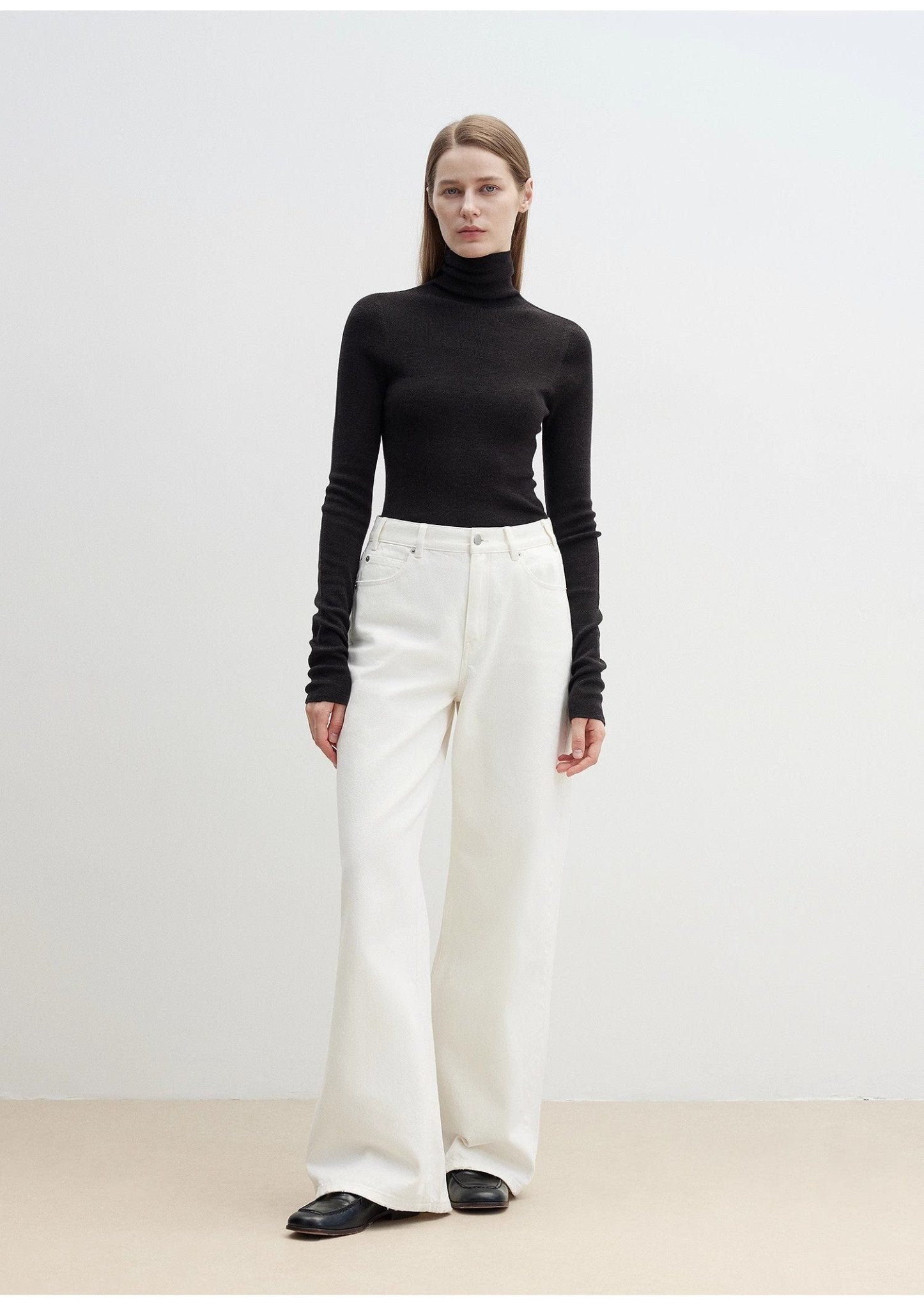 "Mint Flavor" High Waist Wide Leg Loose Washed Jeans Women - variant_title