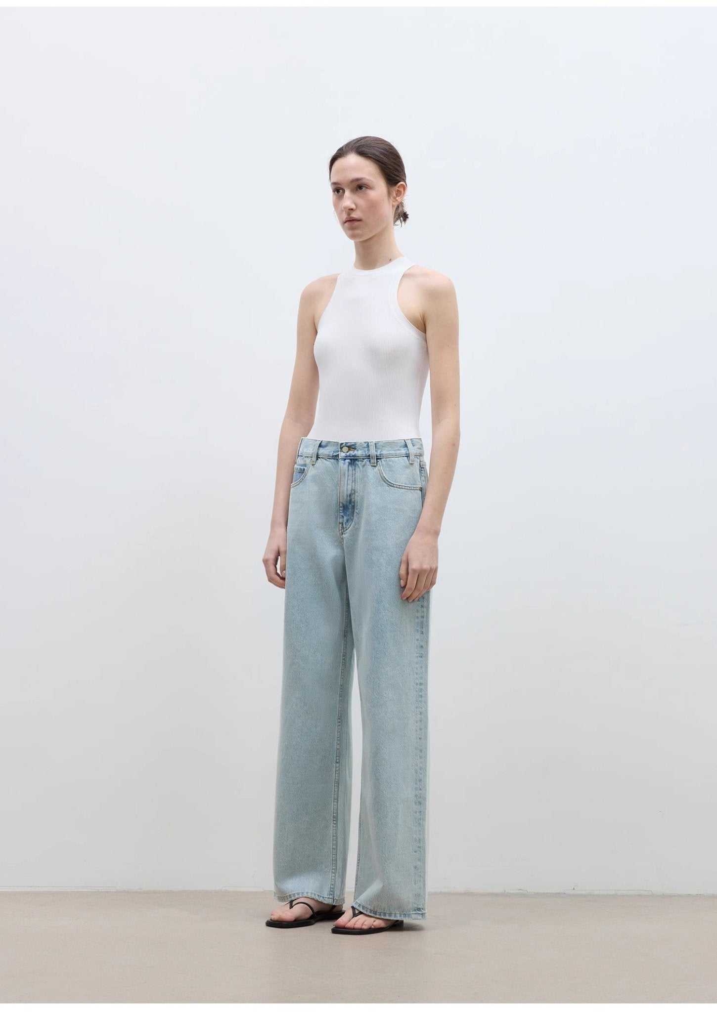 "Mint Flavor" High Waist Wide Leg Loose Washed Jeans Women - variant_title