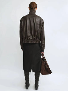 THE ARTM modern minimal leather jacket detail view
