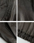 THE ARTM Women's Funnel Neck Leather Jacket - Modern Minimal, Relaxed Fit