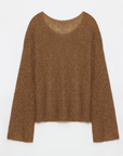 Mohair Sequin Knit Blended Hollow oversized sweater Loose O - Neck Top Long Sleeve,"Sparkling Spring" - variant_title