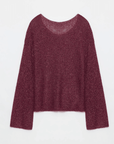 Mohair Sequin Knit Blended Hollow oversized sweater Loose O - Neck Top Long Sleeve,"Sparkling Spring" - variant_title