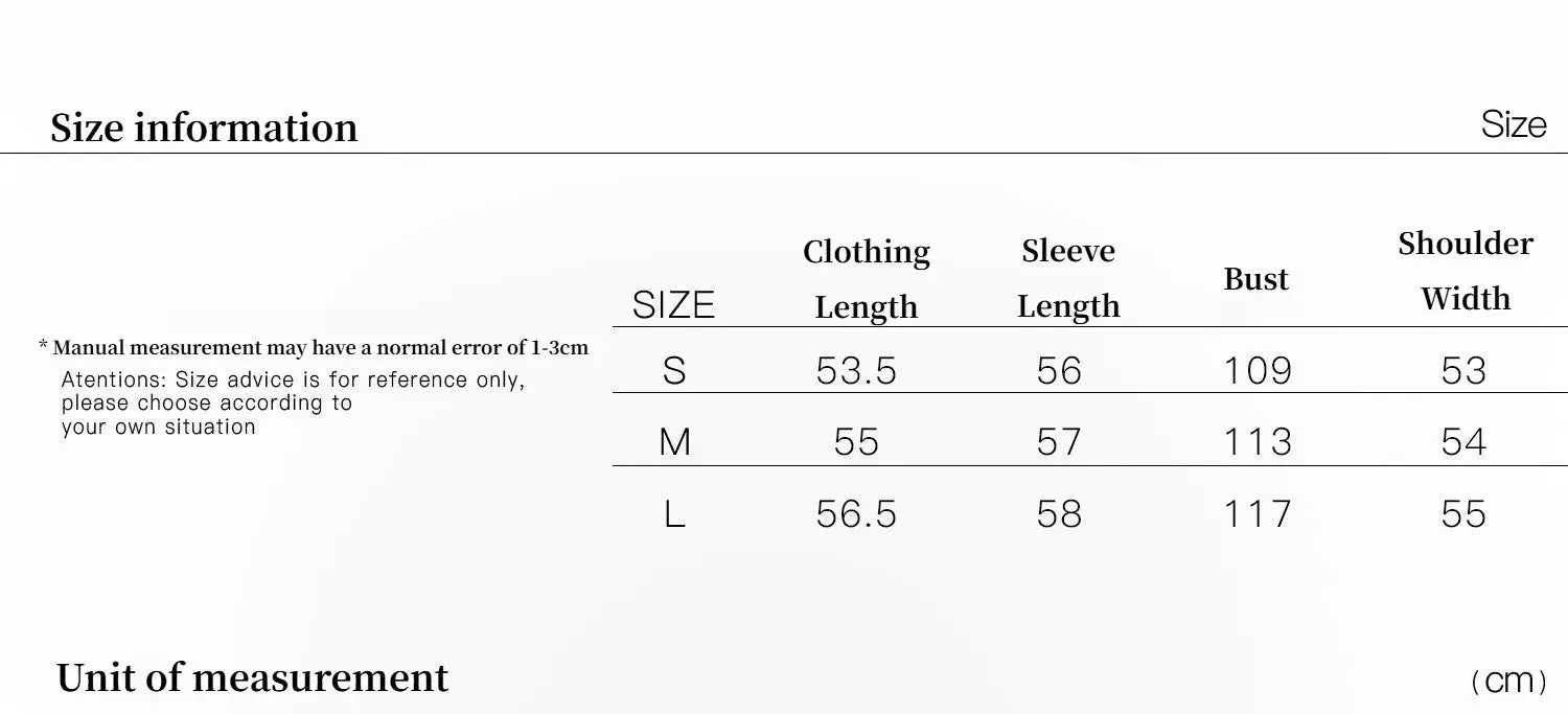 Monet's Garden fox fur coat size guide for S, M and L